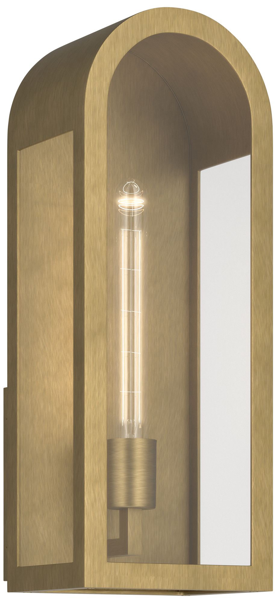 Kichler Marea 17" 1-Light Outdoor Wall Light Clear Glass Natural Brass