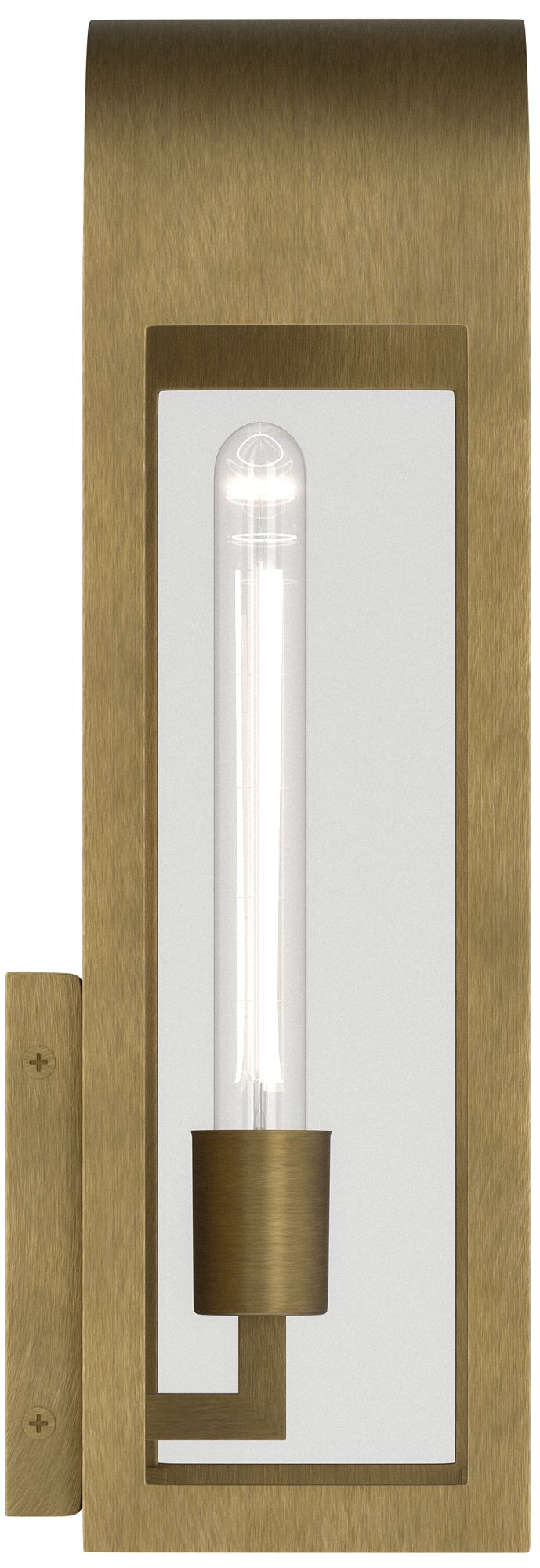 Image 6 Kichler Marea 17" 1-Light Outdoor Wall Light Clear Glass Natural Brass more views