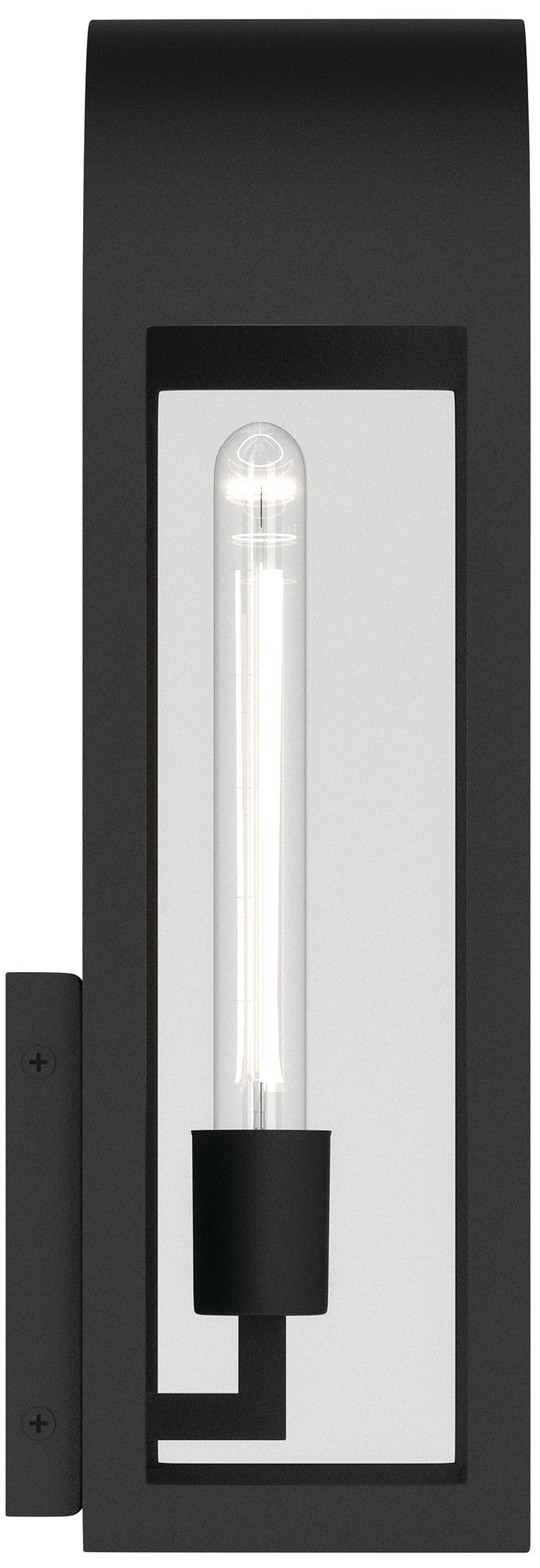 Image 6 Kichler Marea 17" 1-Lt Outdoor Wall Light Clear Glass Textured Black more views