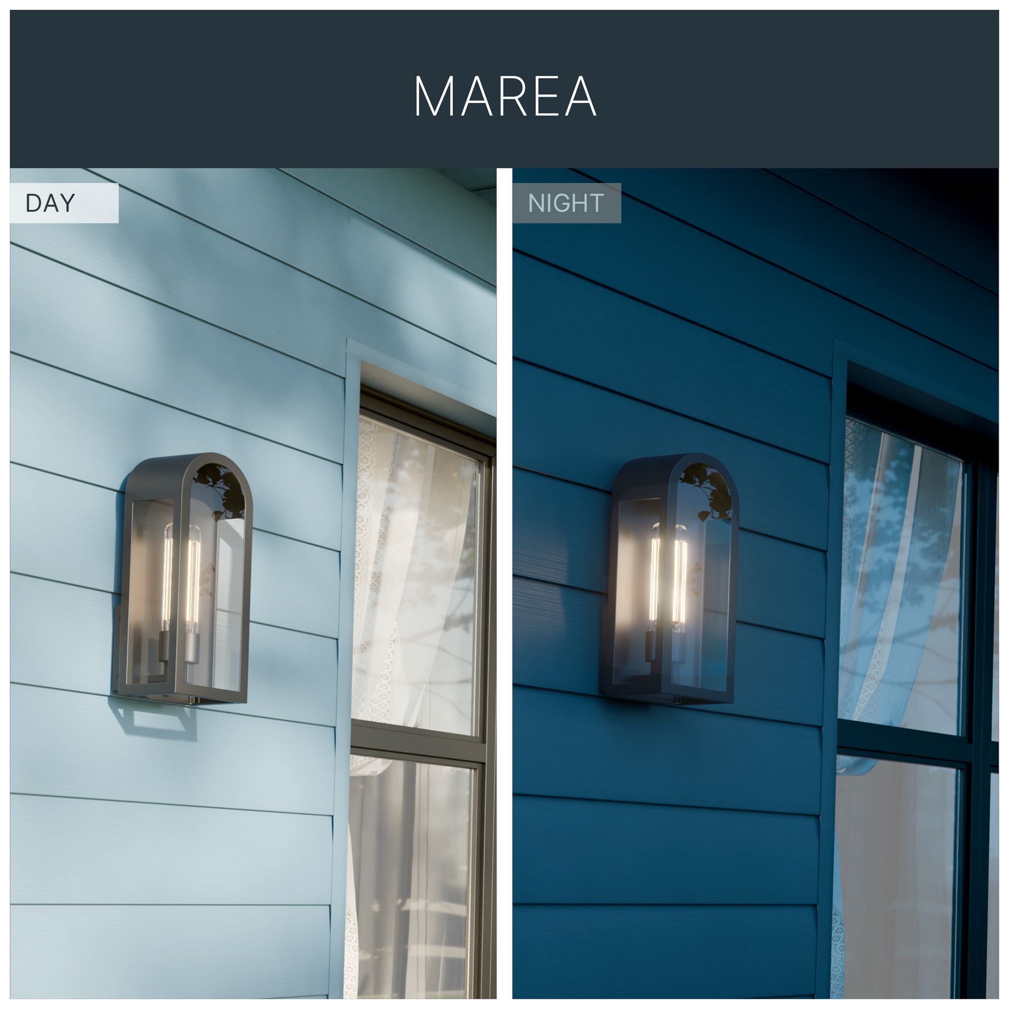 Kichler Marea 17" 1-Lt Outdoor Wall Light Clear Glass Textured Black