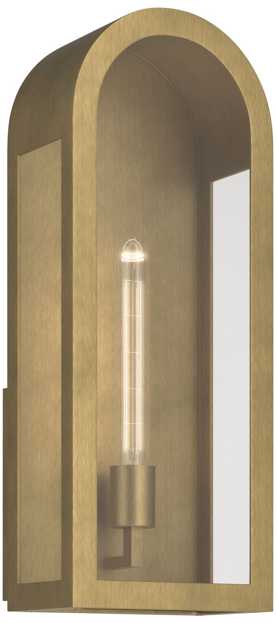 Kichler Marea 20.25" 1-Light Outdoor Wall Light Clear Glass Natural Brass