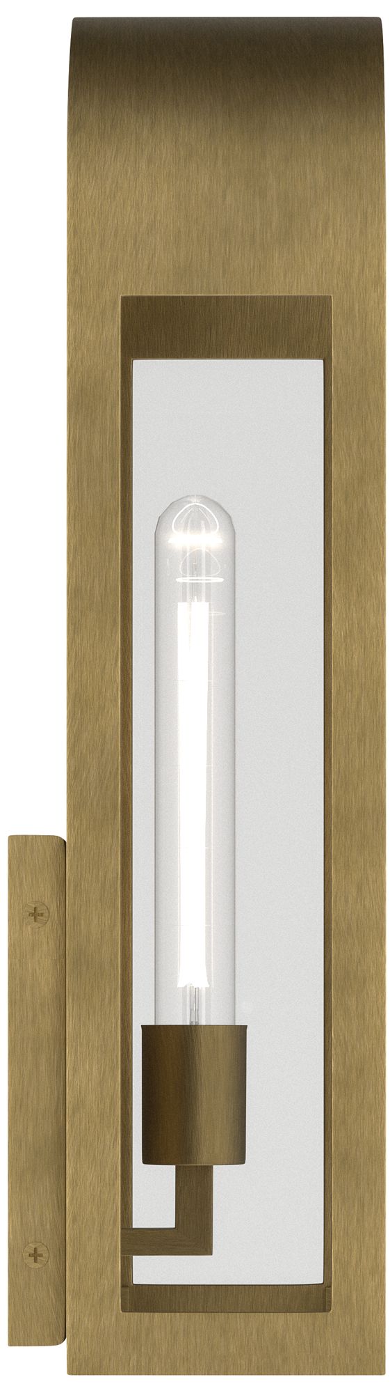 Image 6 Kichler Marea 20.25" 1-Light Outdoor Wall Light Clear Glass Natural Brass more views