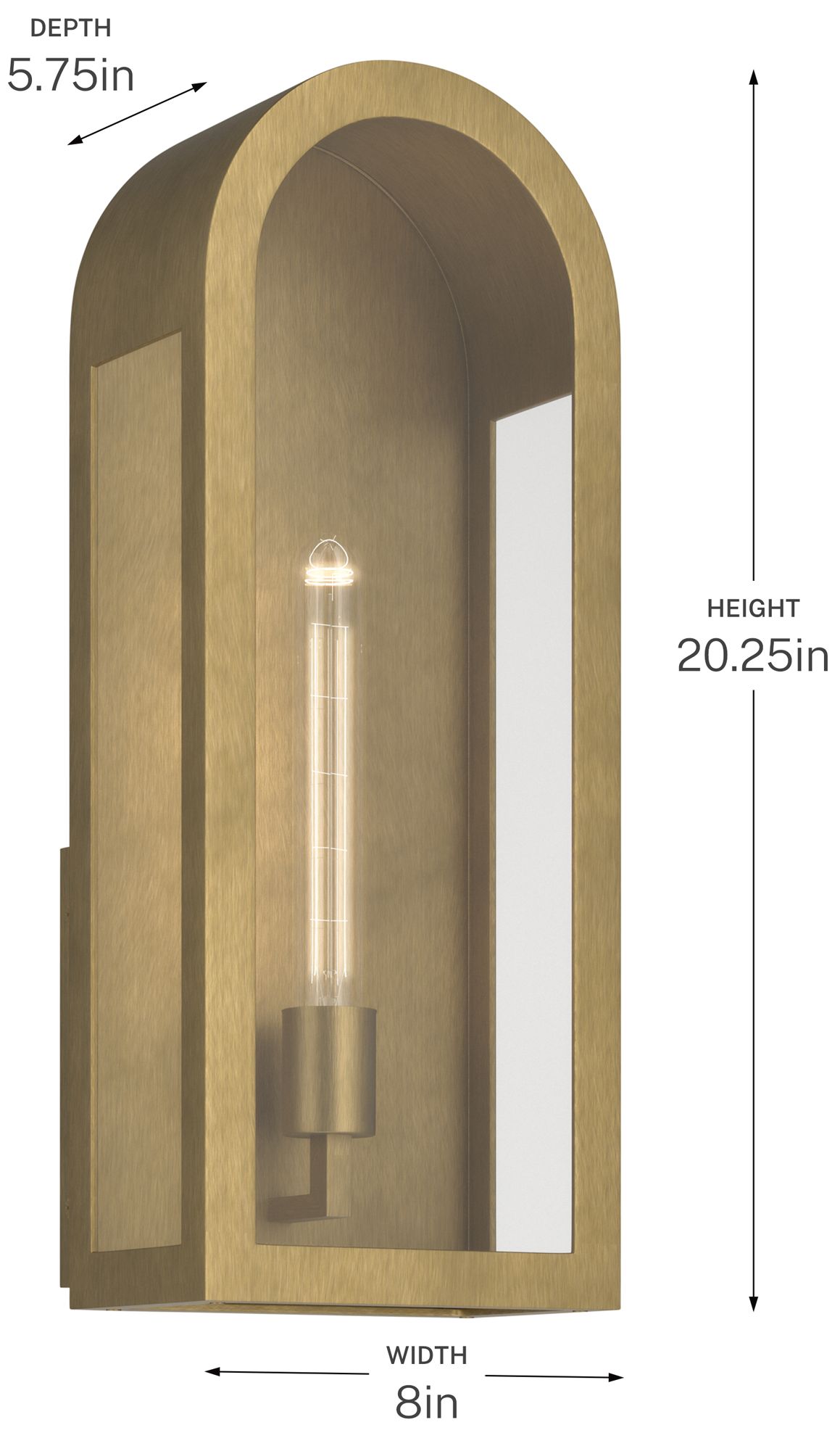 Kichler Marea 20.25" 1-Light Outdoor Wall Light Clear Glass Natural Brass