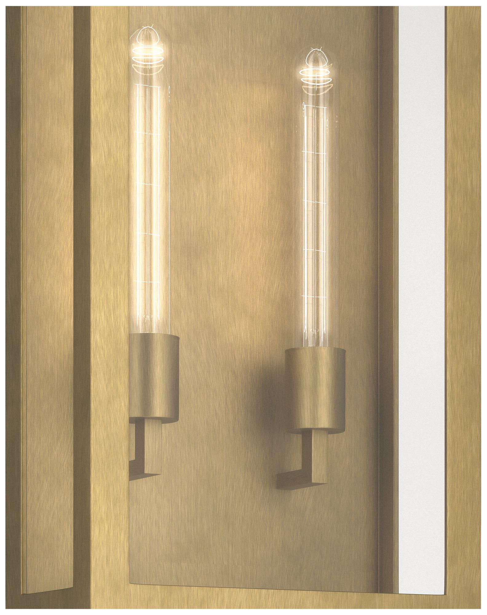 Image 4 Kichler Marea 25" 2-Light Outdoor Wall Light Clear Glass Natural Brass more views