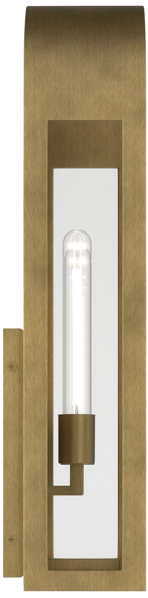 Image 6 Kichler Marea 25" 2-Light Outdoor Wall Light Clear Glass Natural Brass more views