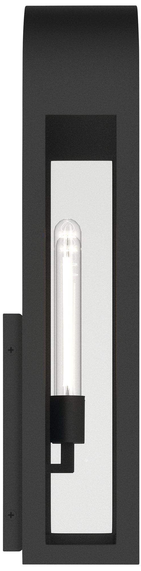 Image 6 Kichler Marea 25" 2-Light Outdoor Wall Light Clear Glass Textured Black more views