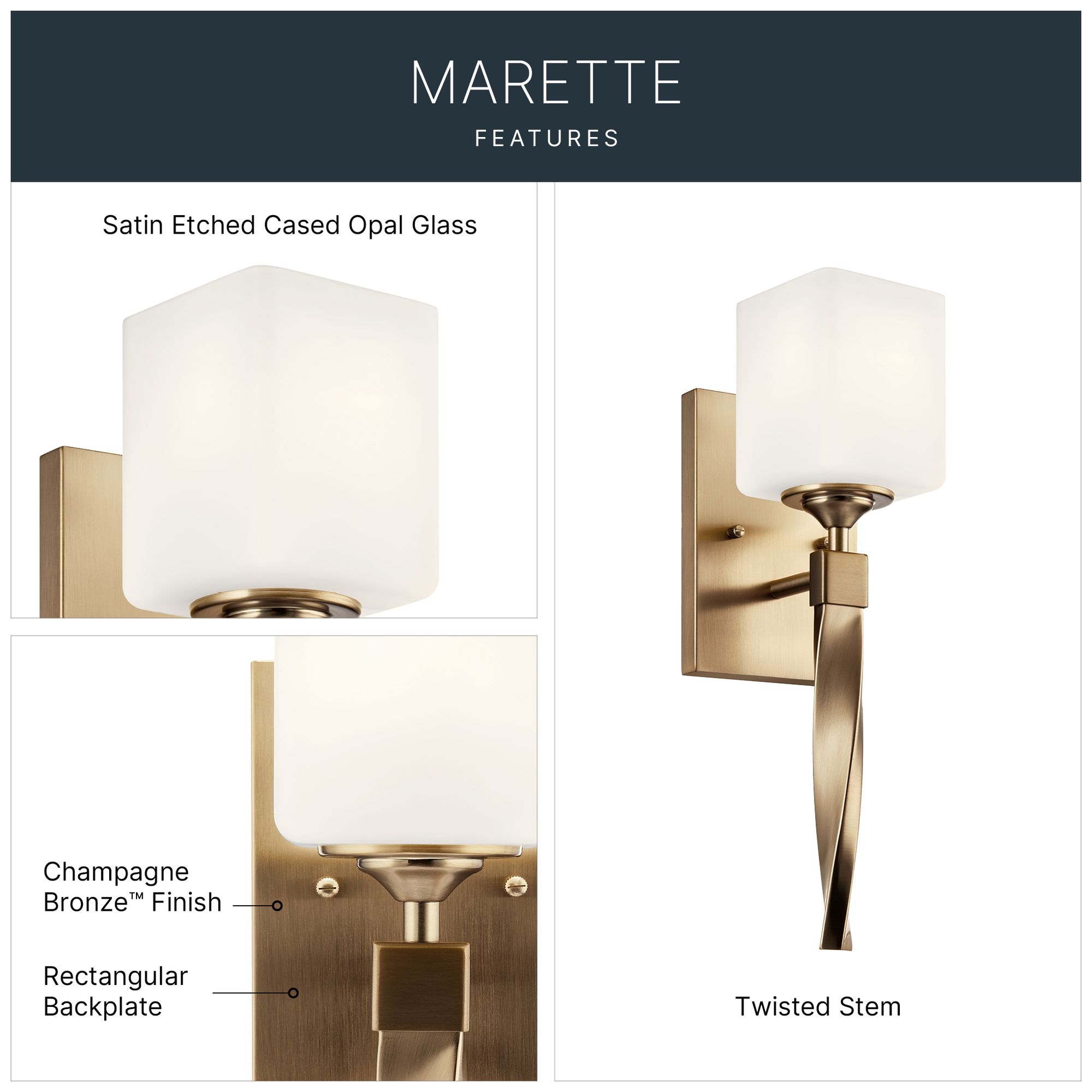 Kichler Marette 16 1/4" High Champagne Bronze Wall Sconce in scene