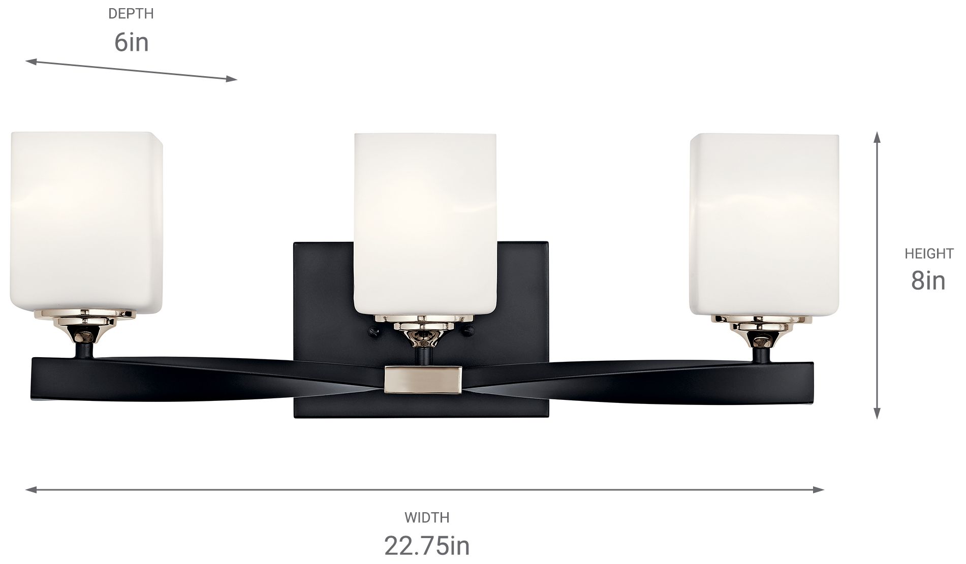 Kichler Marette 23" Wide Black 3-Light Bath Light