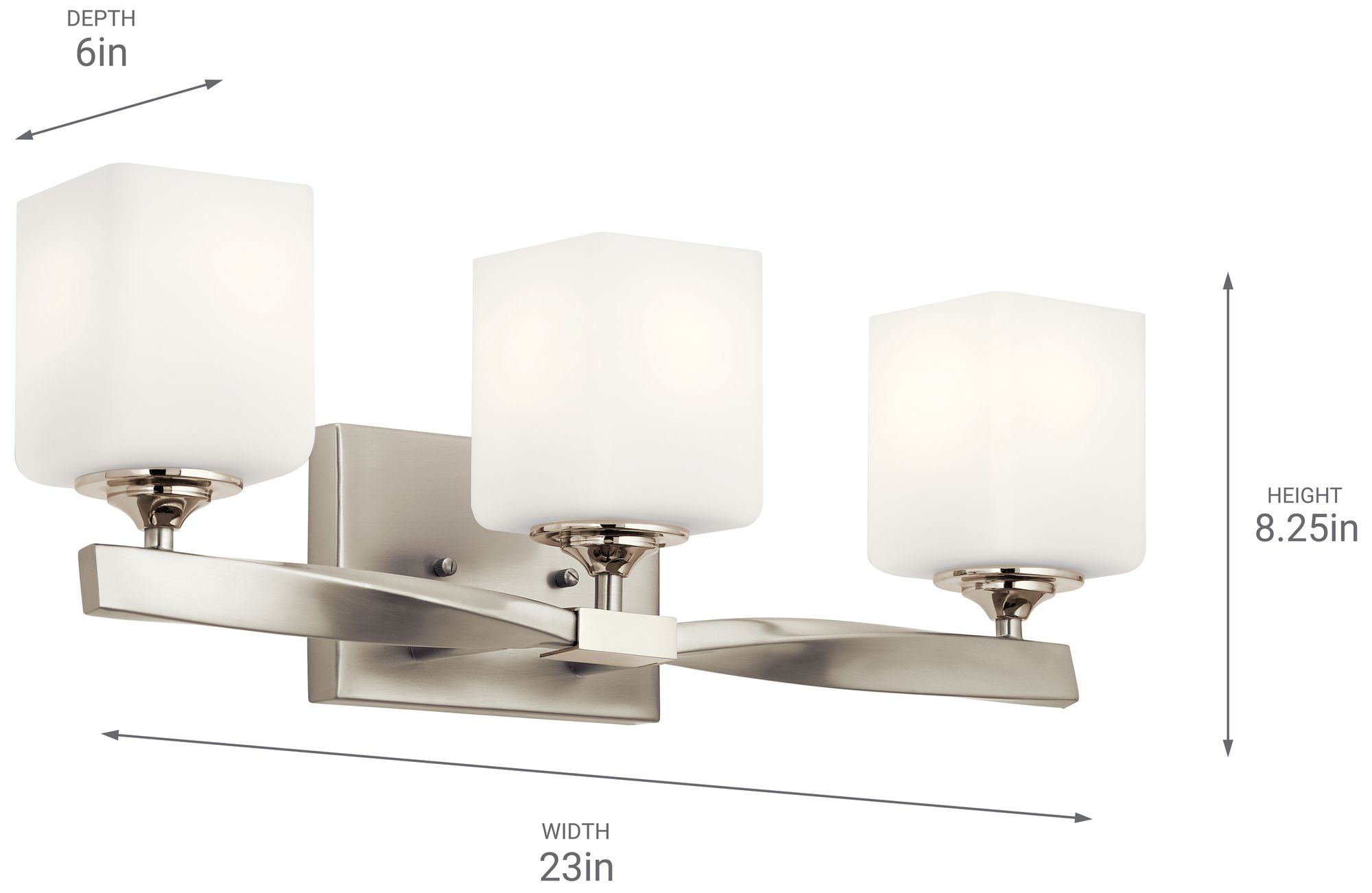 Kichler Marette 23" Wide Brushed Nickel 3-Light Bath Light in scene