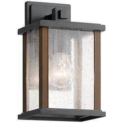 Kichler Marimount 11" High Black and Seeded Glass Outdoor Wall Light