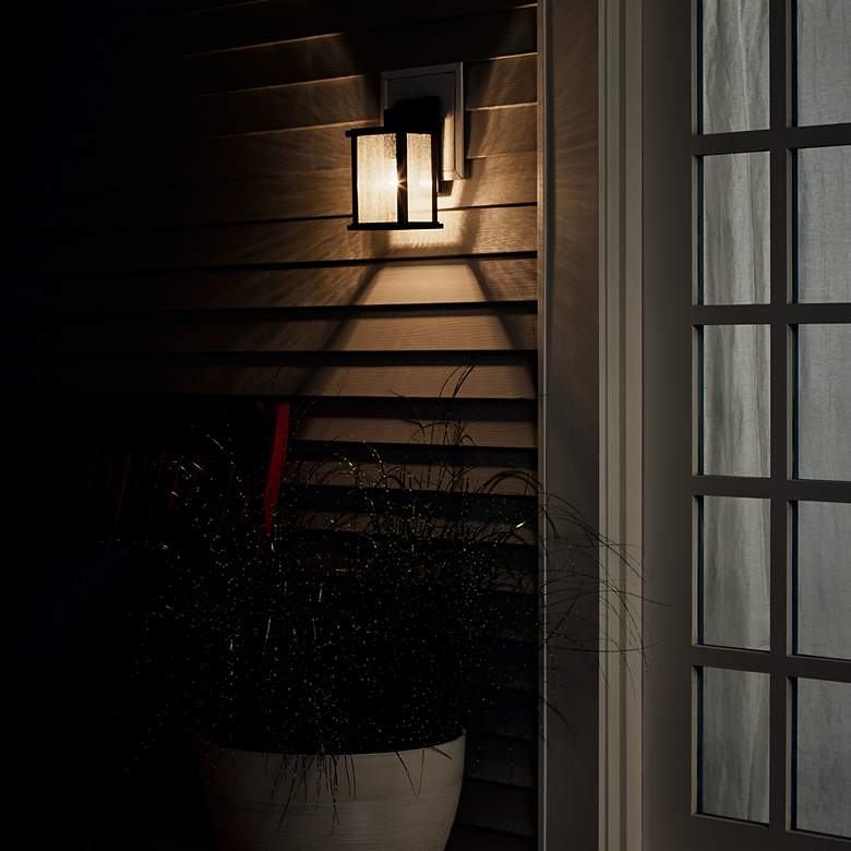 Image 4 Kichler Marimount 11" High Black and Seeded Glass Outdoor Wall Light more views