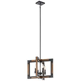 Image3 of Kichler Marimount 18" Wide Auburn Stained 4-Light Chandelier