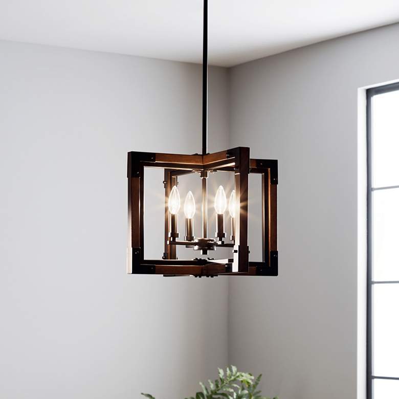 Image 2 Kichler Marimount 18" Wide Auburn Stained 4-Light Chandelier