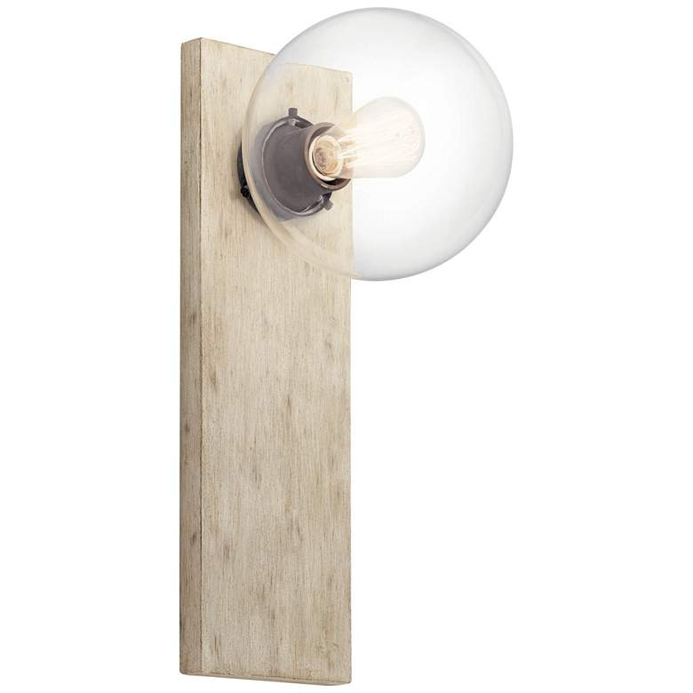 Image 1 Kichler Marquee 19 1/4 inch High White-Washed Wood Wall Sconce