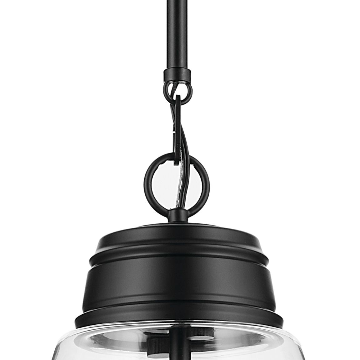 Image 3 Kichler Marsailli Black Pendant Large 1Lt with Clear Glass more views