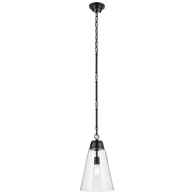 Image 1 Kichler Marsailli Black Pendant Medium 1Lt with Clear Glass