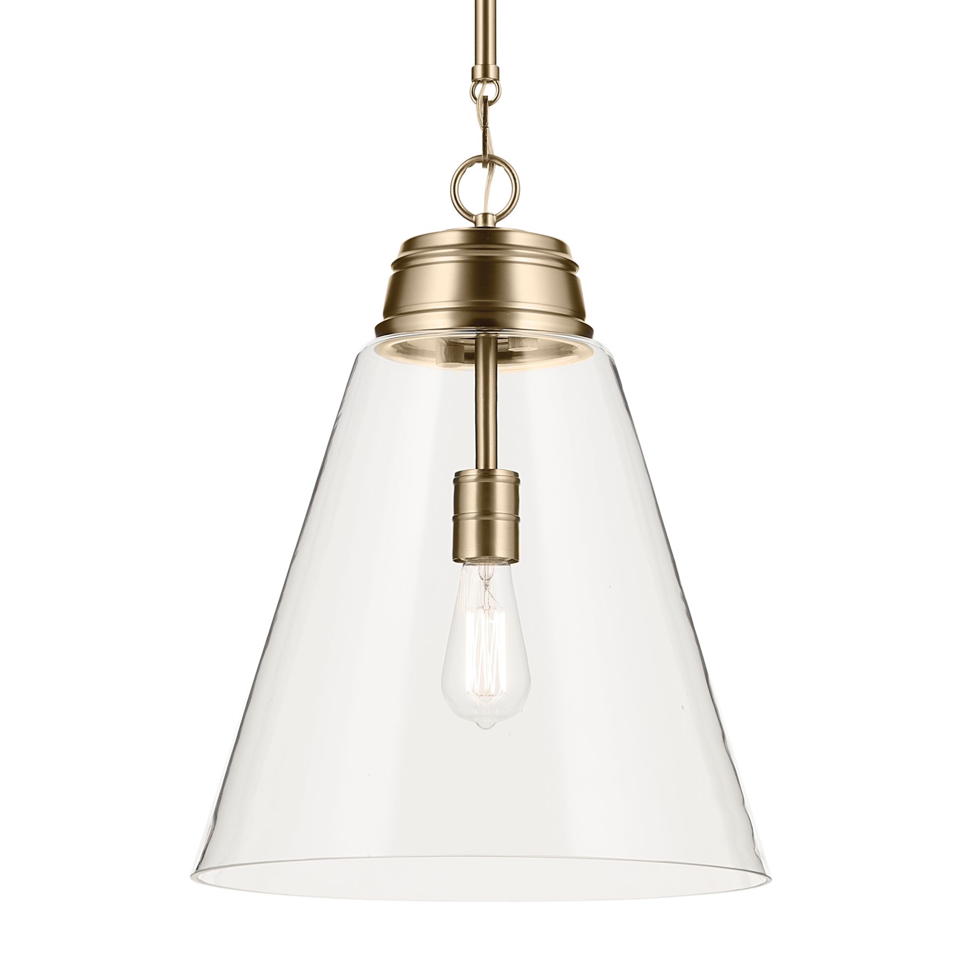 Image 5 Kichler Marsailli Champagne Bronze Pendant Large 1Lt with Clear Glass more views