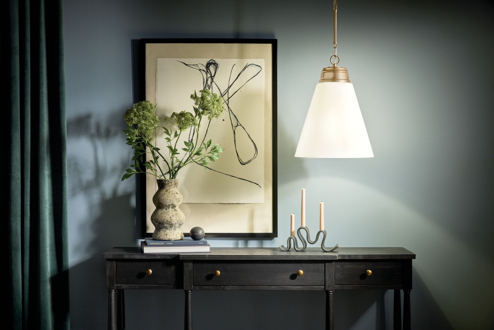 Image 4 Kichler Marsailli Champagne Bronze Pendant Large 1Lt with Opal Glass more views