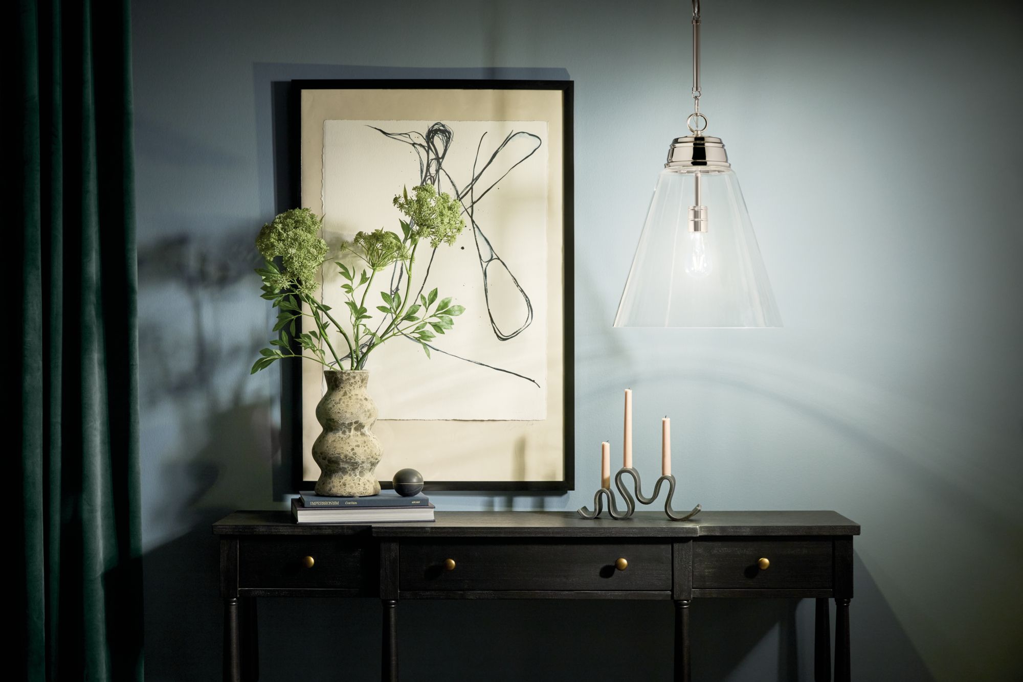 Image 4 Kichler Marsailli Polished Nickel Pendant Large 1Lt with Clear Glass more views