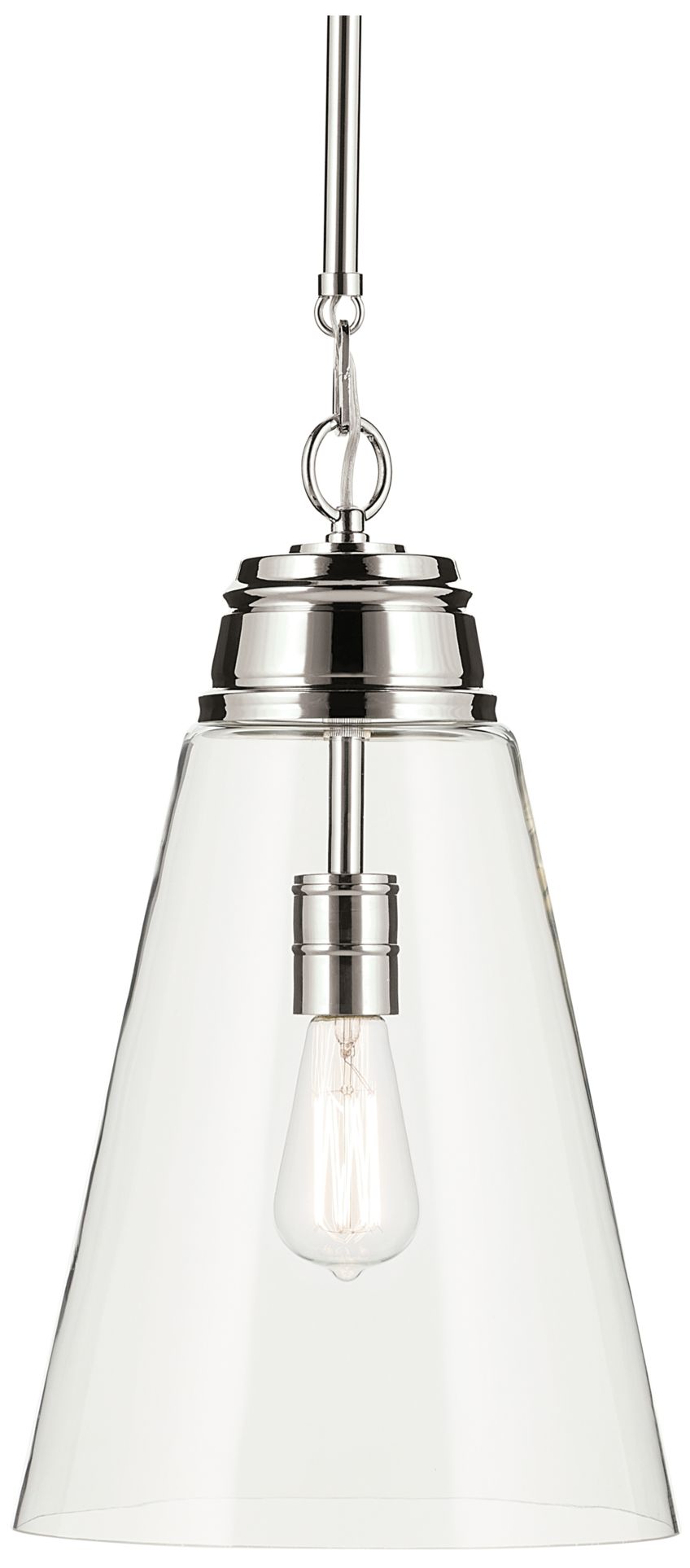 Image 2 Kichler Marsailli Polished Nickel Pendant Medium 1Lt with Clear Glass more views