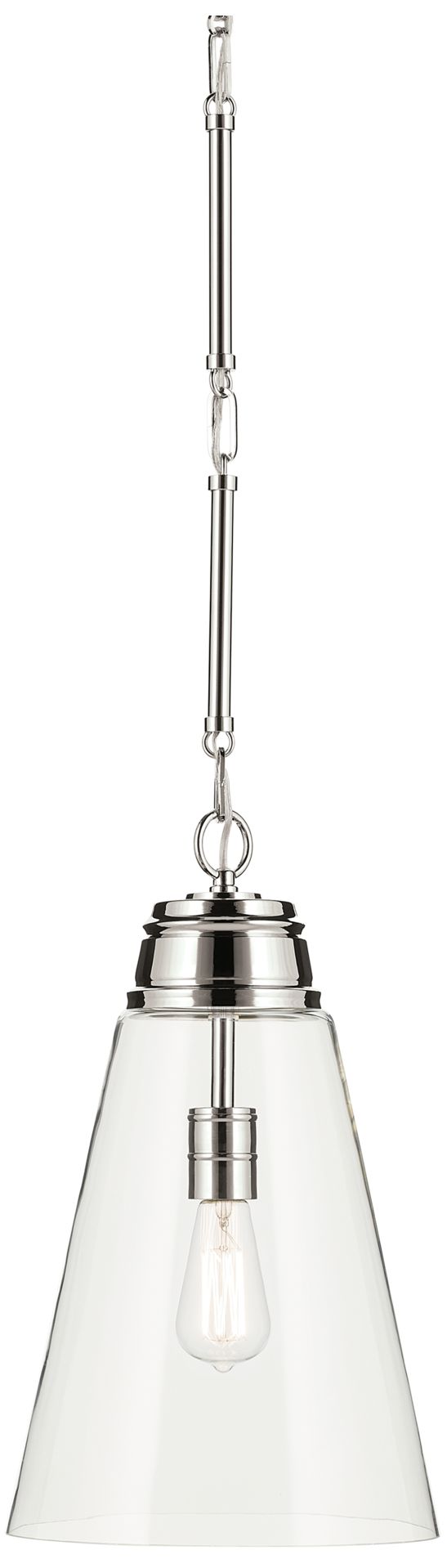 Image 4 Kichler Marsailli Polished Nickel Pendant Medium 1Lt with Clear Glass more views