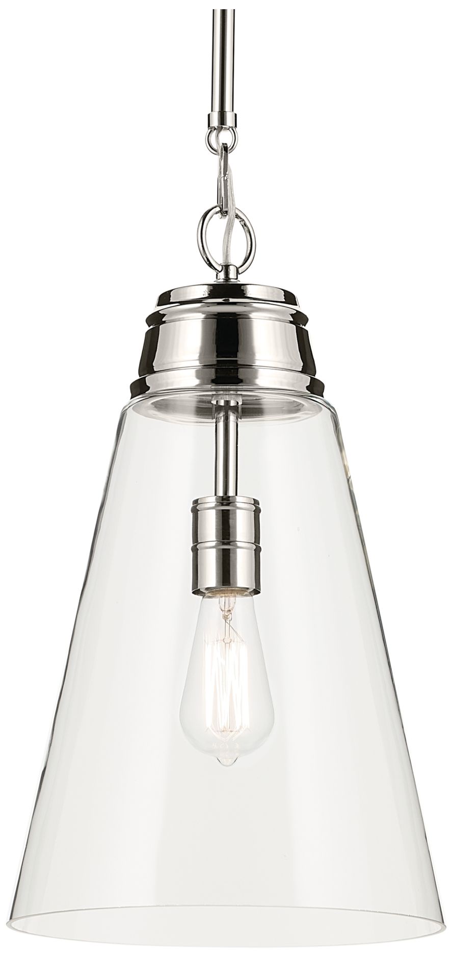 Image 5 Kichler Marsailli Polished Nickel Pendant Medium 1Lt with Clear Glass more views