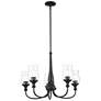 2_Kichler Melis 26 1/2" 5-Light Black Finish Hurricane Glass Chandelier