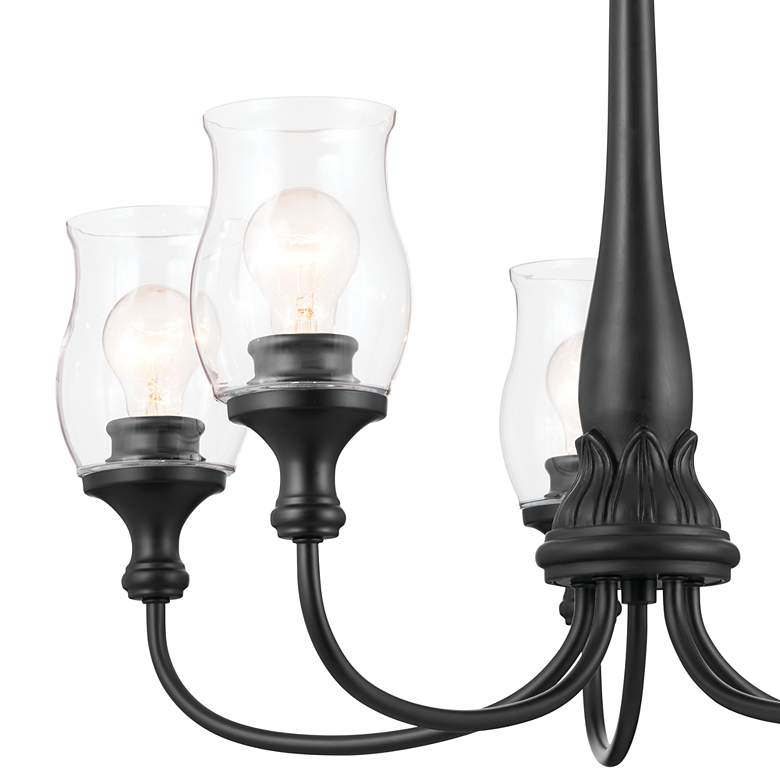 Image 3 Kichler Melis 26 1/2" 5-Light Black Finish Hurricane Glass Chandelier more views