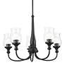 6_Kichler Melis 26 1/2" 5-Light Black Finish Hurricane Glass Chandelier more views