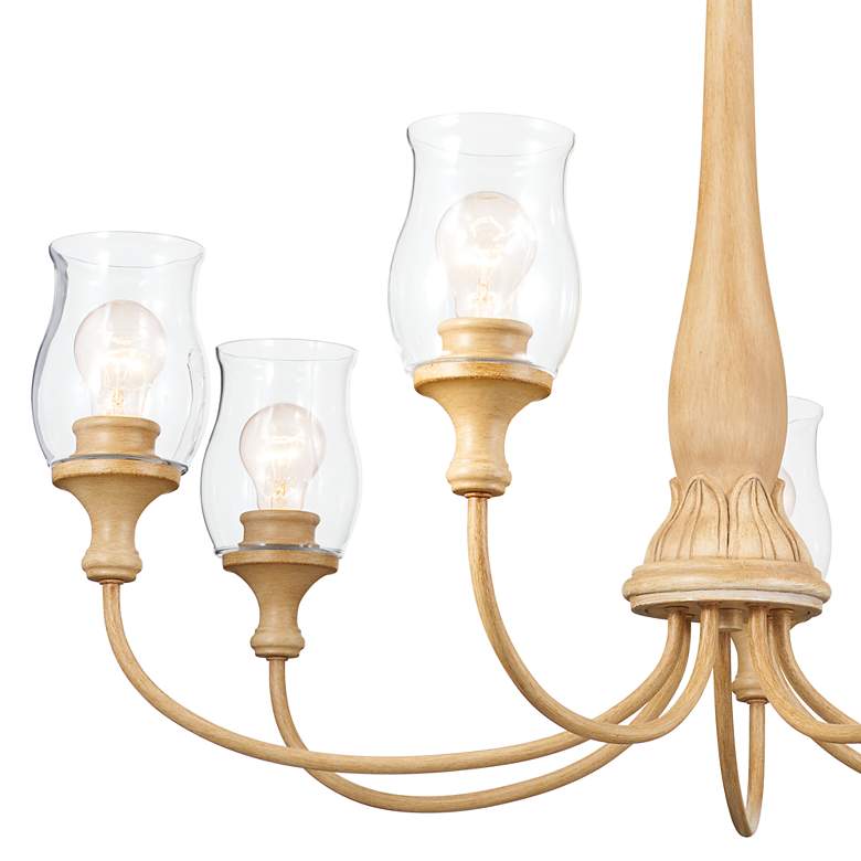Image 2 Kichler Melis 35.8" 7-Light Adobe Cream Hurricane Glass Chandelier more views