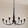 Thumbnail1 of Kichler Melis 35.8" Wide Black Finish Hurricane Glass Chandelier