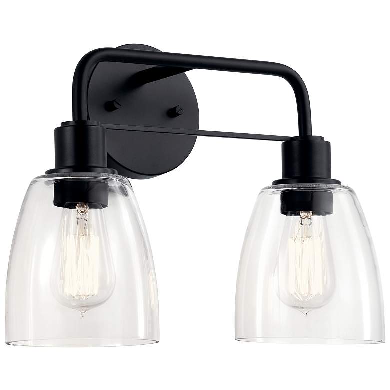 Image 2 Kichler Meller 13" High Black 2-Light Wall Sconce
