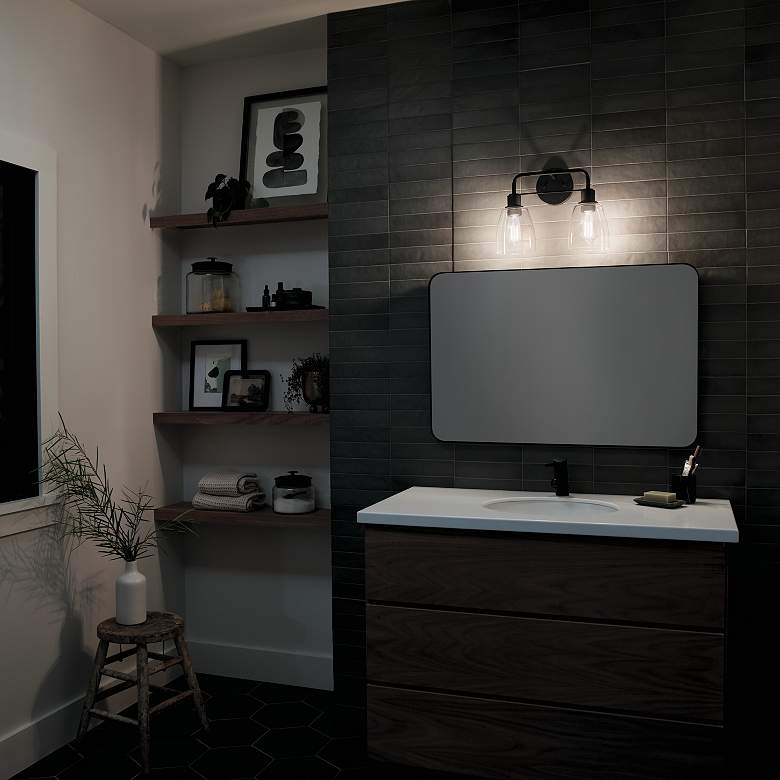 Image 4 Kichler Meller 13" High Black 2-Light Wall Sconce more views
