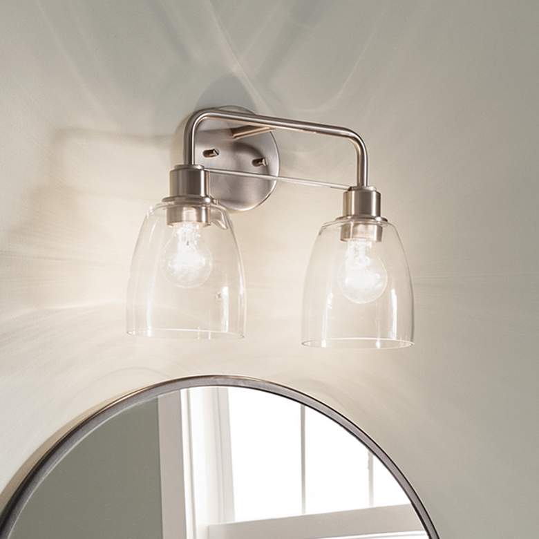 Image 1 Kichler Meller 15 1/4" Wide Brushed Nickel 2-Light Bath Light