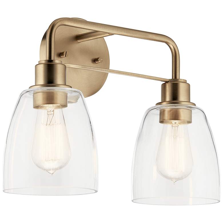 Image 3 Kichler Meller 15 1/4"W Champagne Bronze 2-Light Wall Sconce