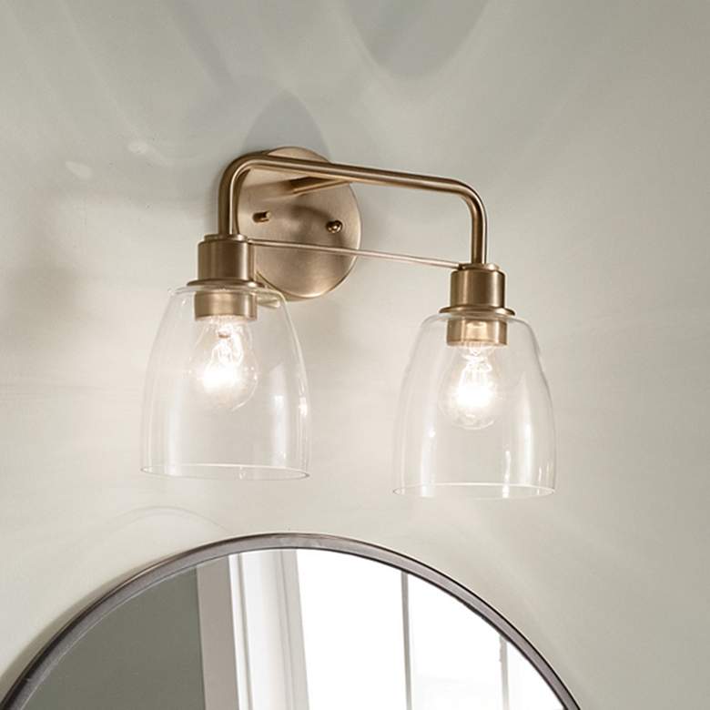 Image 2 Kichler Meller 15 1/4"W Champagne Bronze 2-Light Wall Sconce