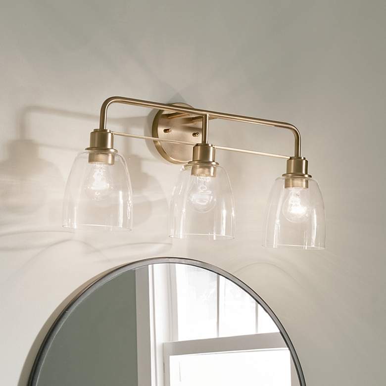 Image 1 Kichler Meller 24 1/4"W Champagne Bronze 3-Light Bath Light