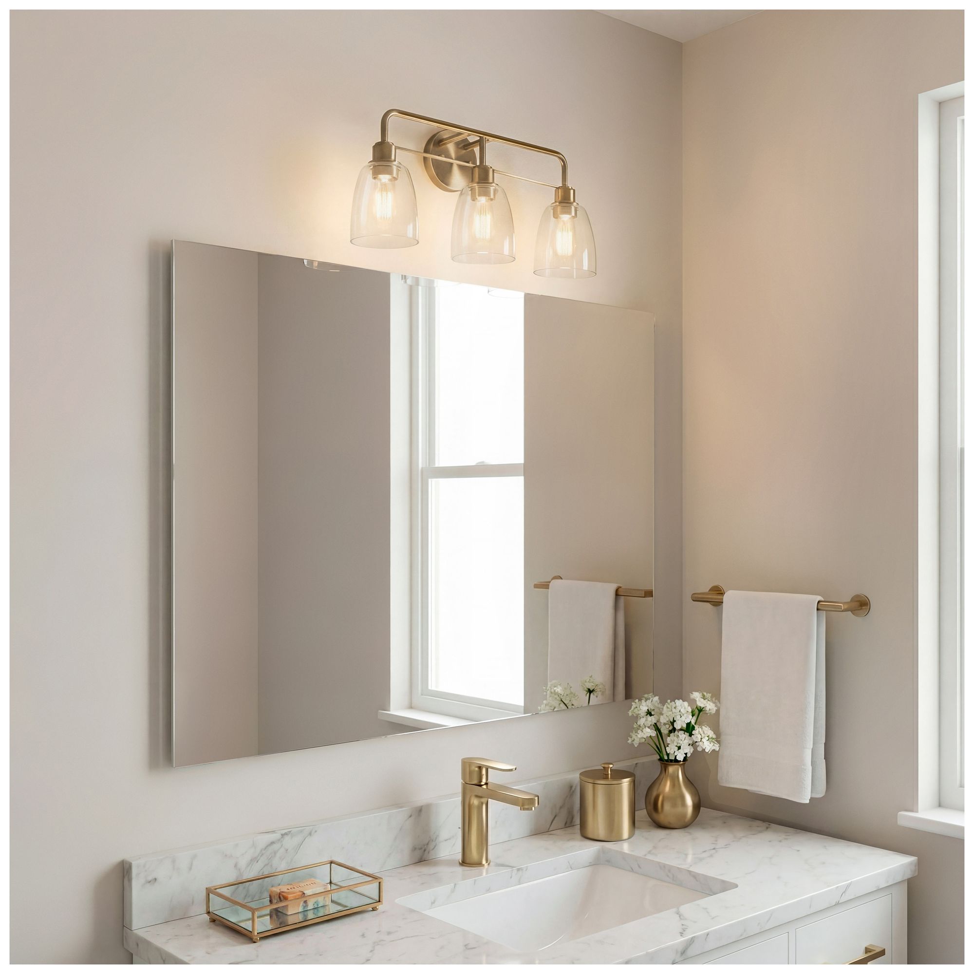 Kichler Meller 24 1/4"W Champagne Bronze 3-Light Bath Light in scene