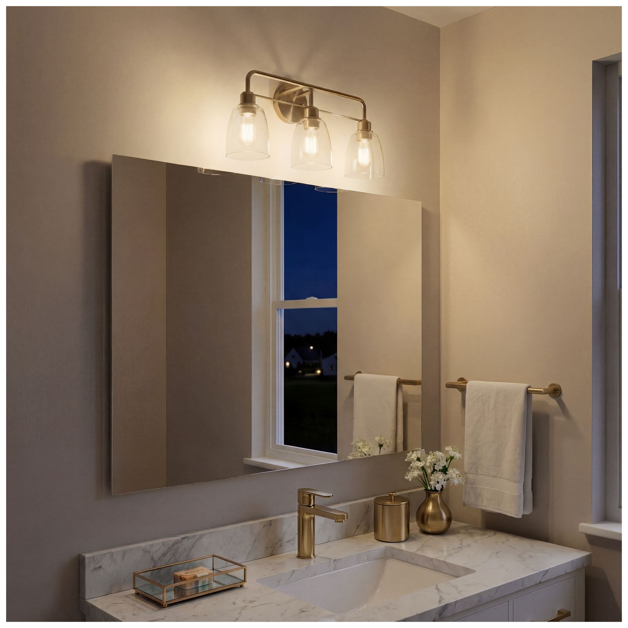 Kichler Meller 24 1/4"W Champagne Bronze 3-Light Bath Light in scene