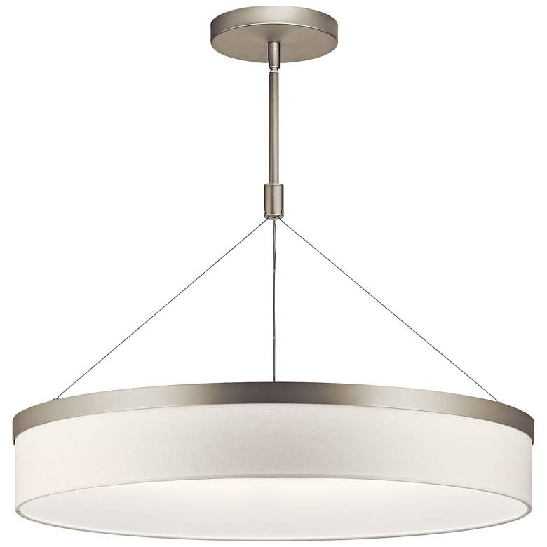 Image 2 Kichler Mercel 26 1/2" Wide Satin Nickel Modern LED Drum Pendant Light