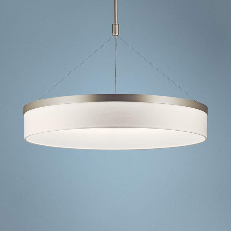 Image 1 Kichler Mercel 26 1/2" Wide Satin Nickel Modern LED Drum Pendant Light