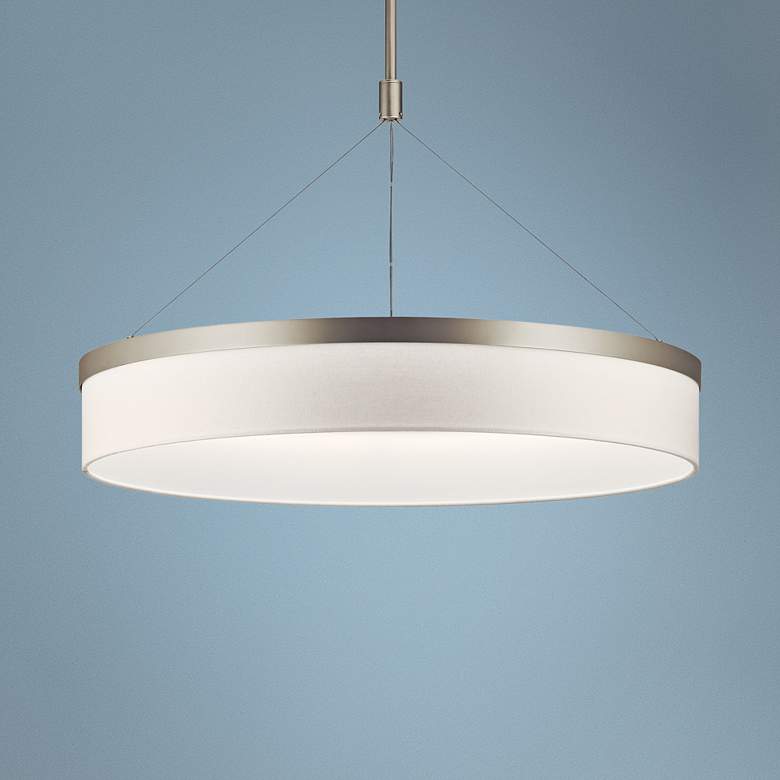 Image 1 Kichler Mercel 26 1/2 inch Wide Satin Nickel Modern LED Drum Pendant Light