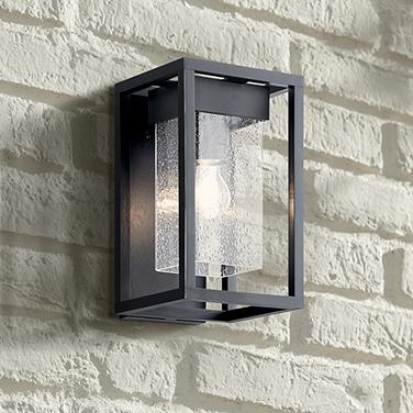 Kichler Mercer 12" High Black Silver Outdoor Wall Light
