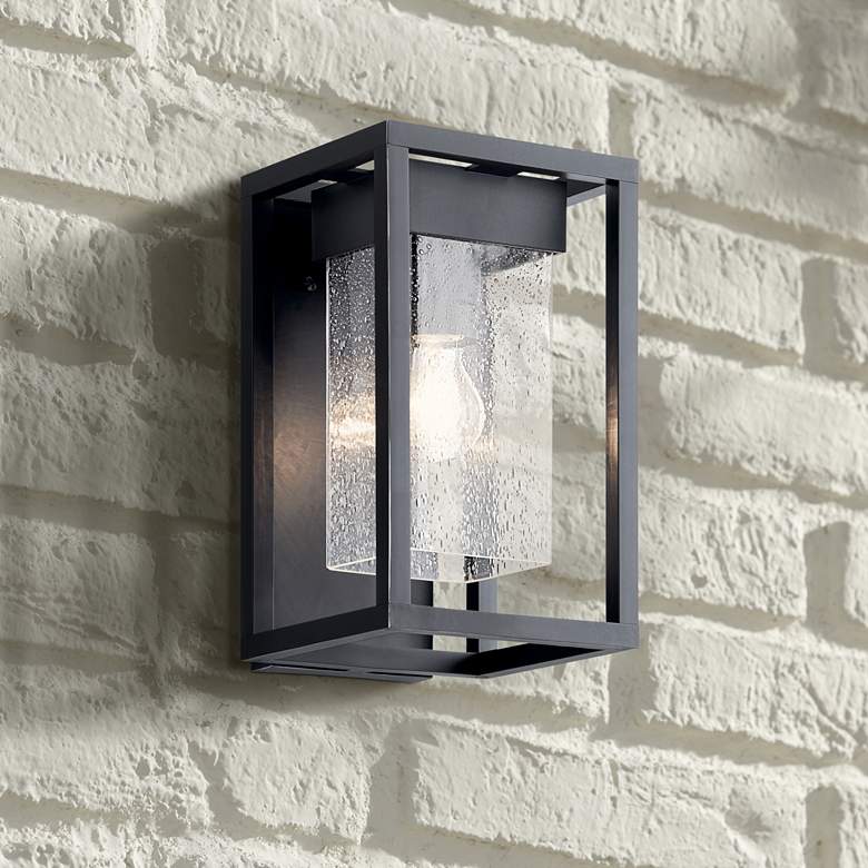 Image 1 Kichler Mercer 12 inch High Black Silver Outdoor Wall Light