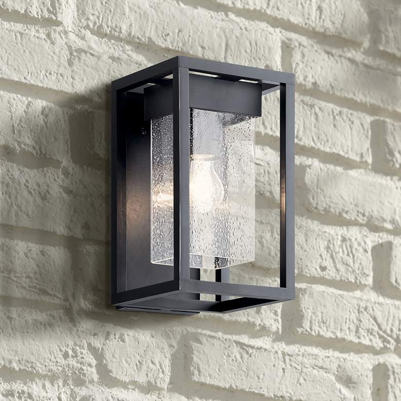 Image 1 Kichler Mercer 12" High Black Silver Outdoor Wall Light