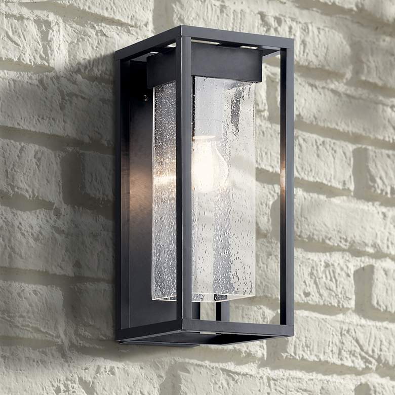 Image 1 Kichler Mercer 16 inch High Black Silver Outdoor Wall Light