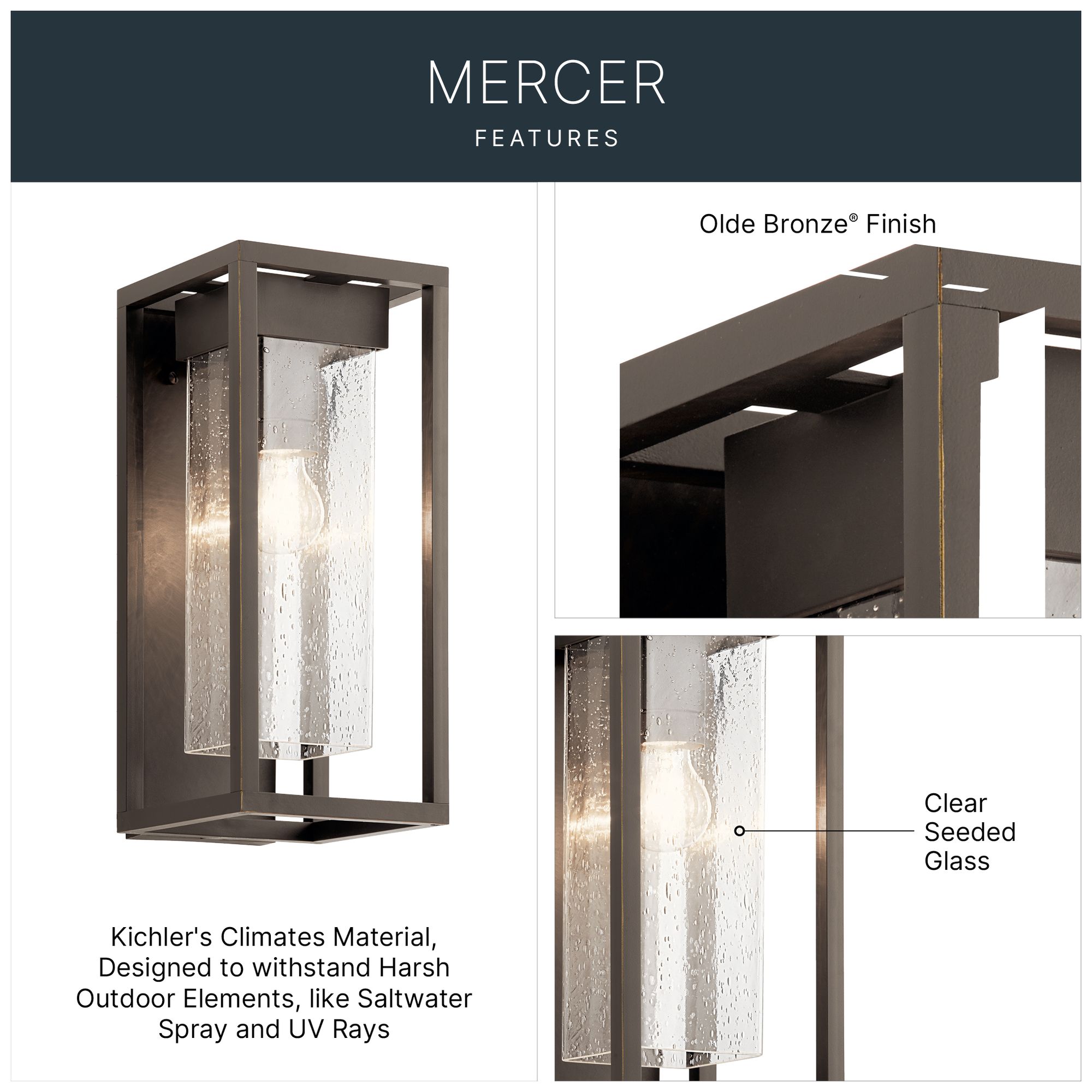 Image 7 Kichler Mercer 16" High Olde Bronze Outdoor Wall Light more views