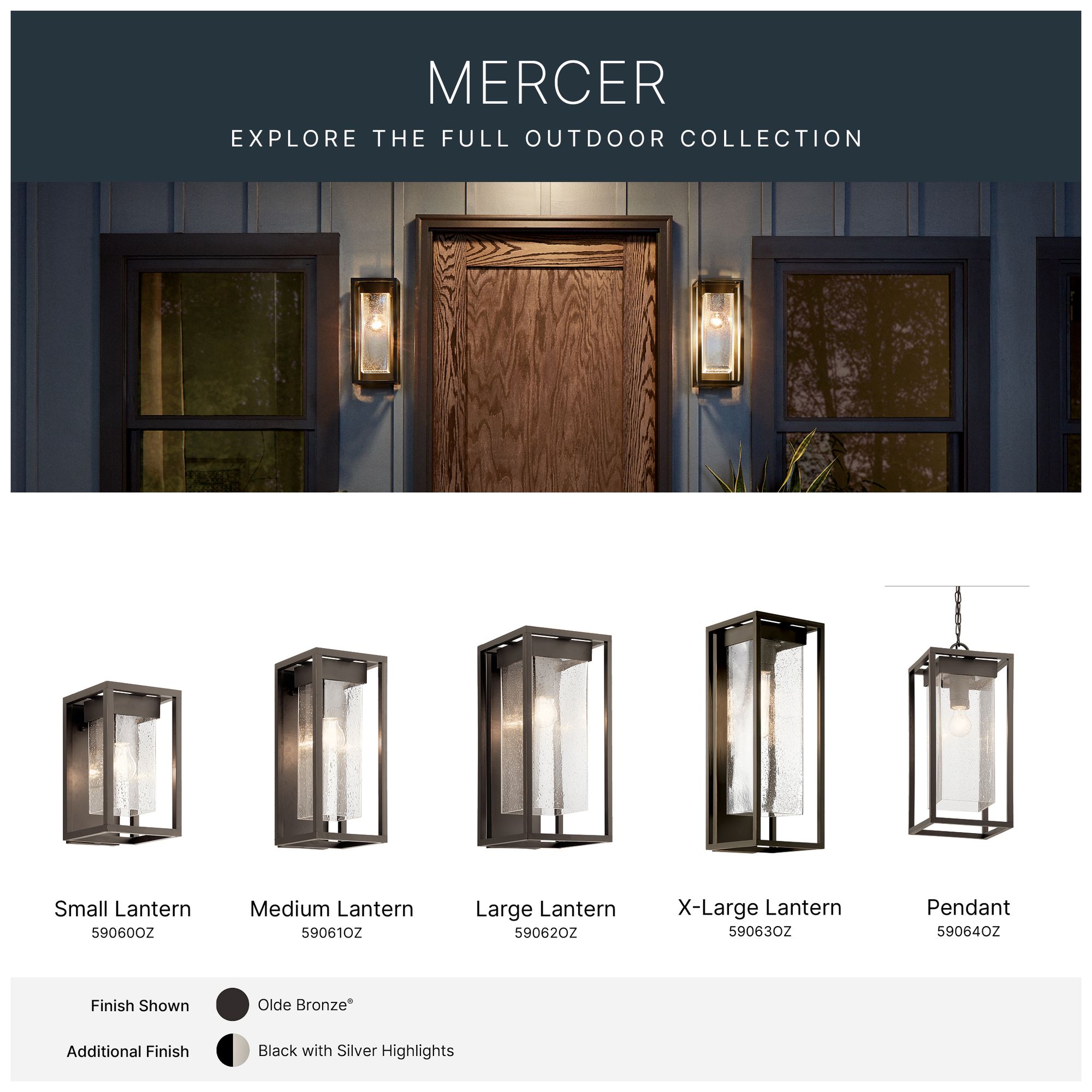 Kichler Mercer 16" High Olde Bronze Outdoor Wall Light
