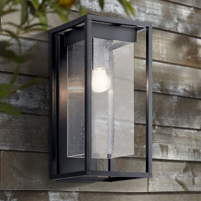 Image 1 Kichler Mercer 20 inch High Black Silver Outdoor Wall Light
