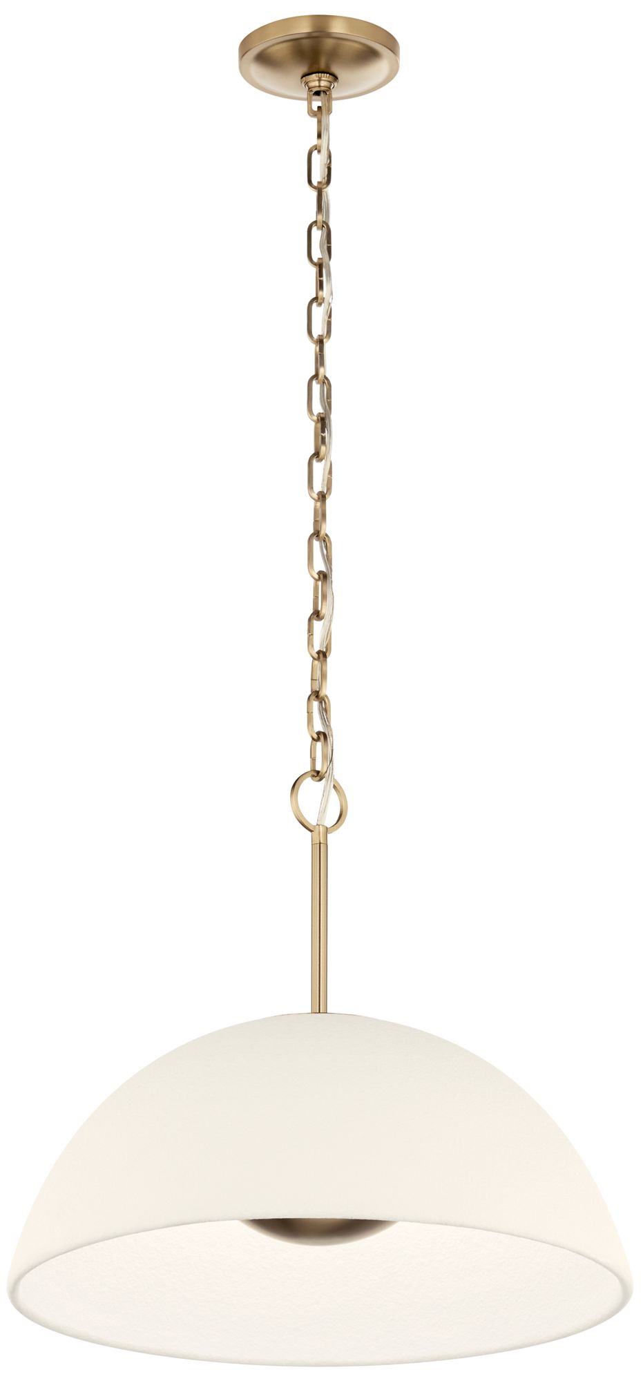 Image 2 Kichler Mikale 18" 1-Light Pendant White Ceramic Shade in Champagne Bronze